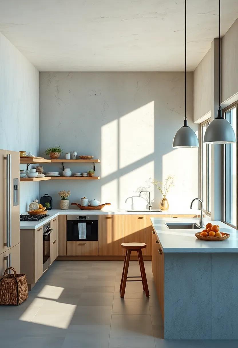 Neutral Toned Walls with Soft Shadow Play Evoking the Calmness of a Seaside Morning Breeze