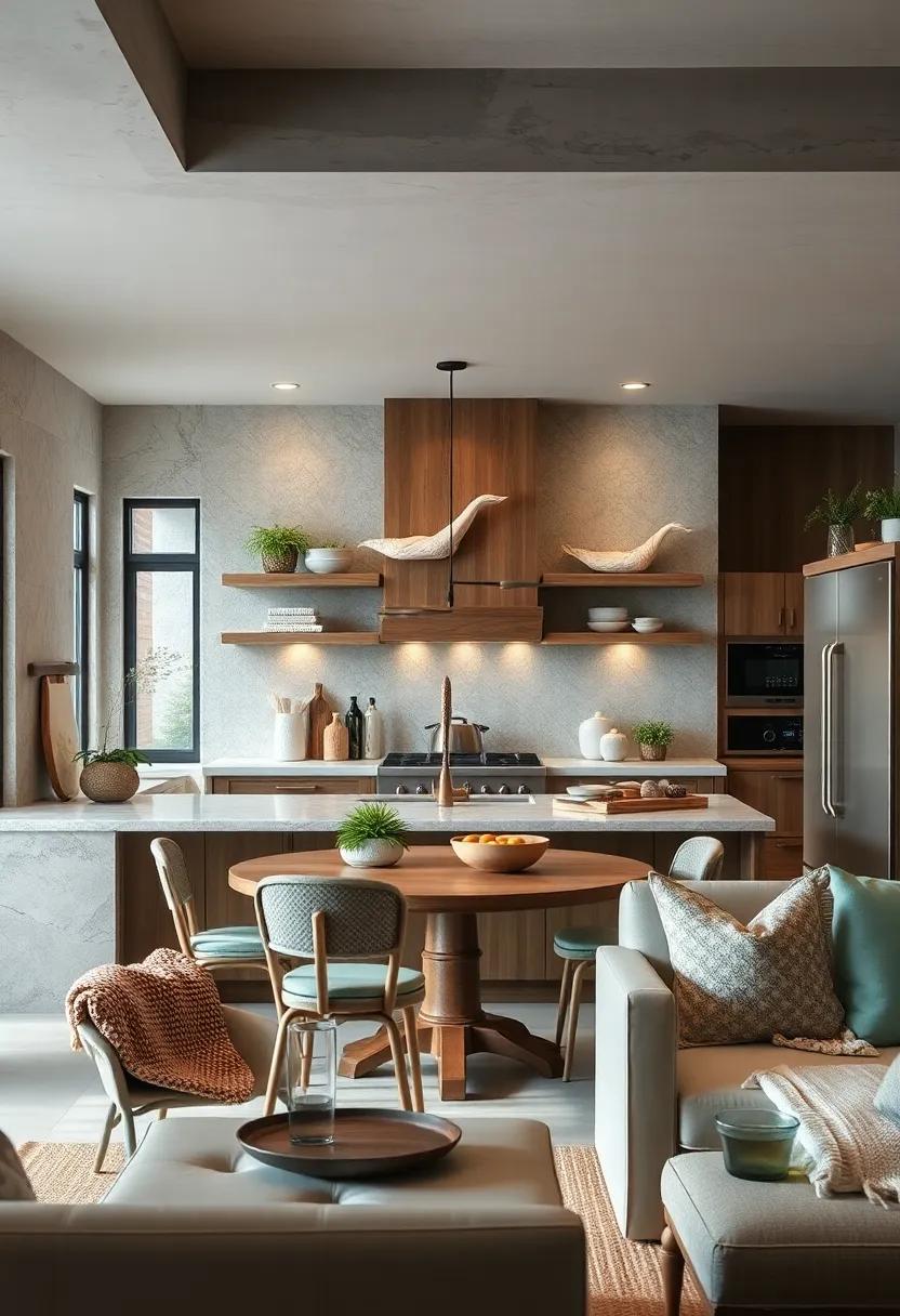 Whale Bone and Coral Motifs Subtly Incorporated in Kitchen Decor for Unique Coastal Character