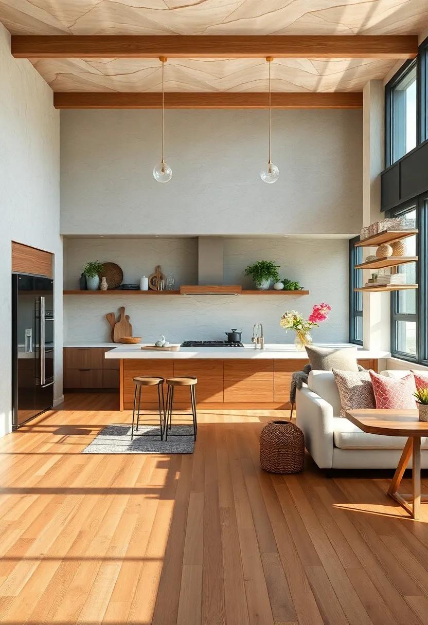 Wide Planked Wooden Floors Lending Authenticity and Earthy Warmth to Beachside Culinary Spaces