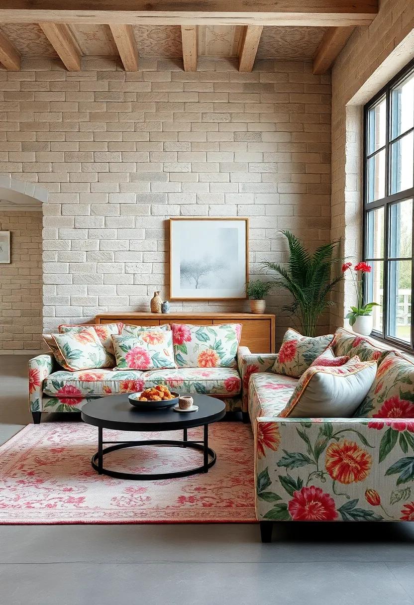 - Botanical Prints on Floral Sofas Creating a Harmonious Cottagecore Vibe