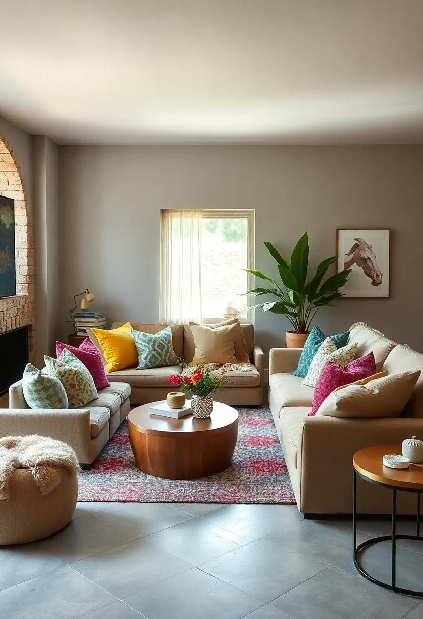 Light and Airy: Utilize oversized cushions in light materials that offer breathability,making your living room feel spacious and inviting