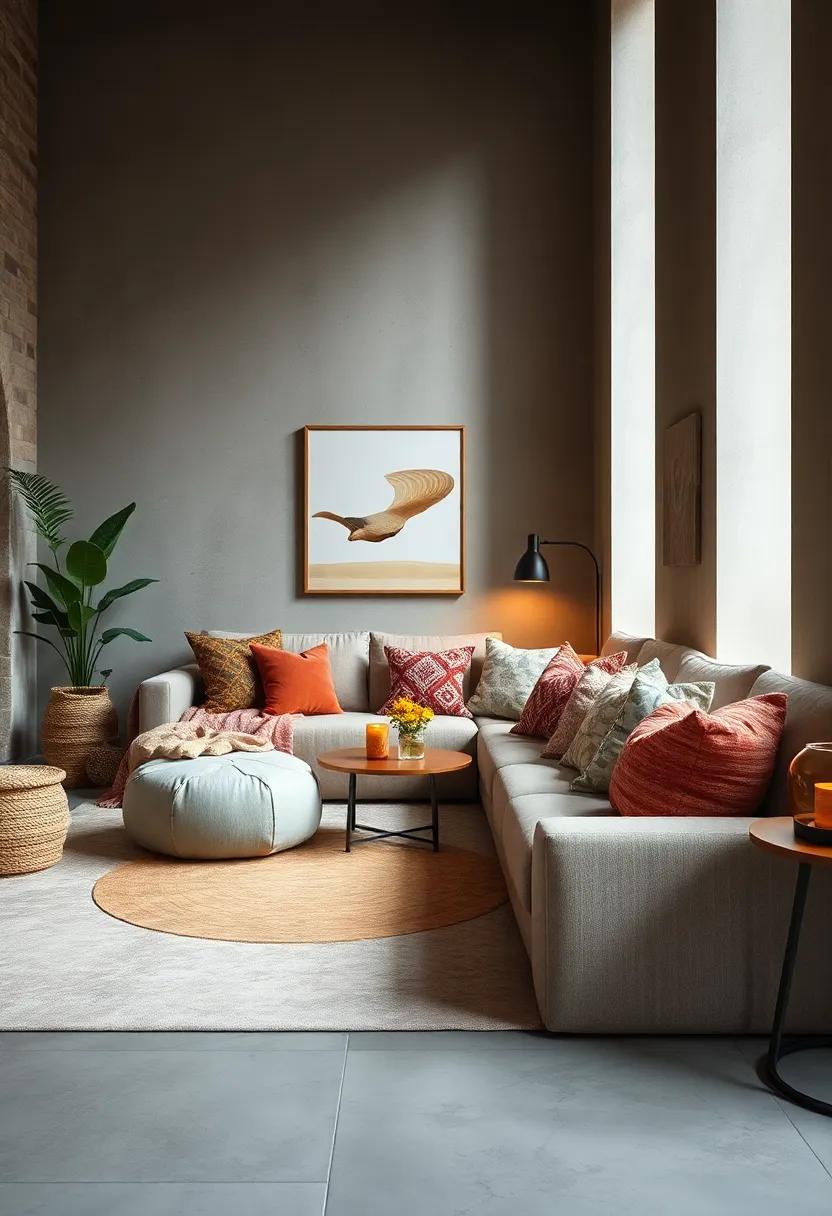 Soft Lighting: Pair oversized cushions with soft, ambient lighting for a warm and inviting atmosphere perfect for cozy evenings in
