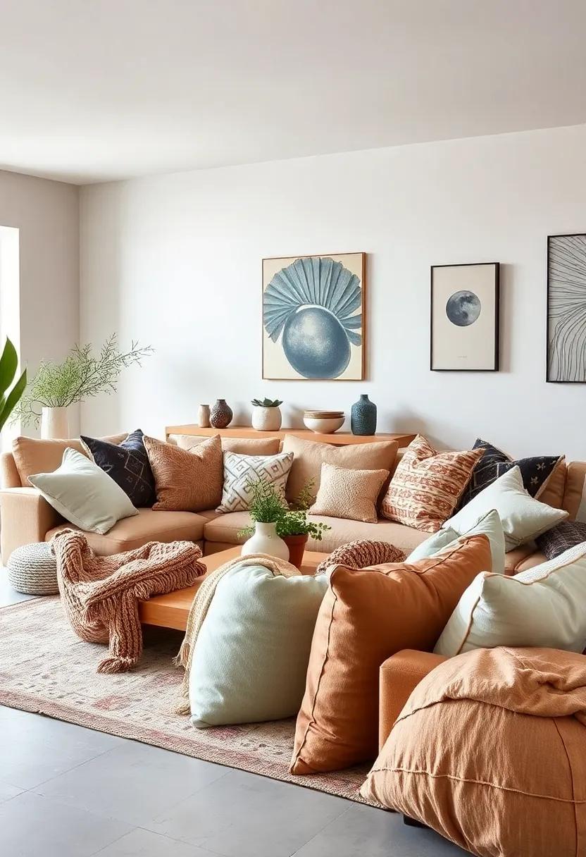 Soft Neutrals: Use oversized cushions in soft, neutral shades to create a calm and serene atmosphere, perfect for unwinding after a busy day