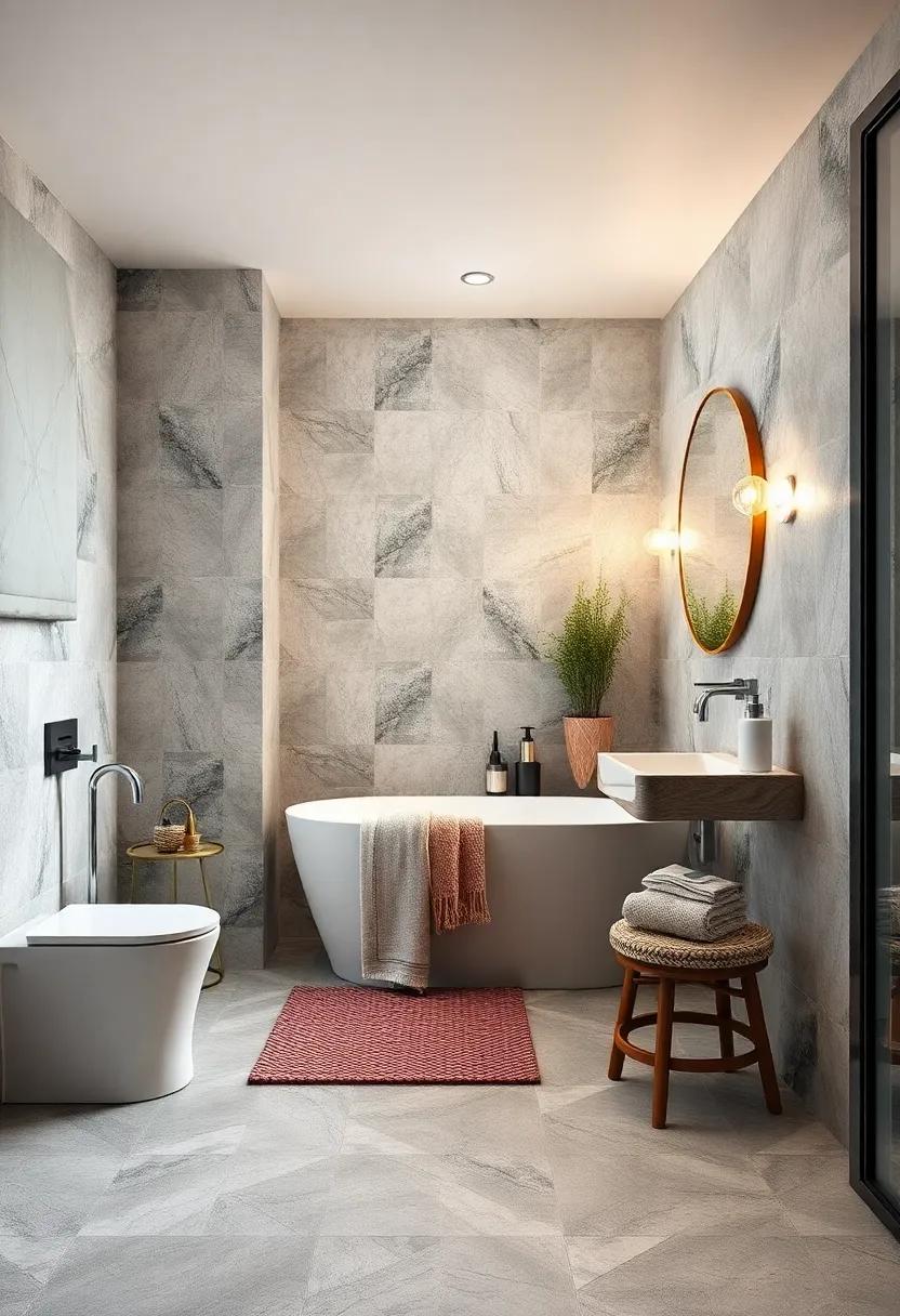Statement Tiles: Play with geometric or patterned tiles to ​add character without overwhelming the space