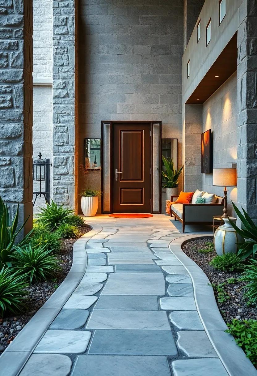 Graceful Curved Stone Walkways Enhancing the Natural Flow and Elegance of Your Garden Entrance