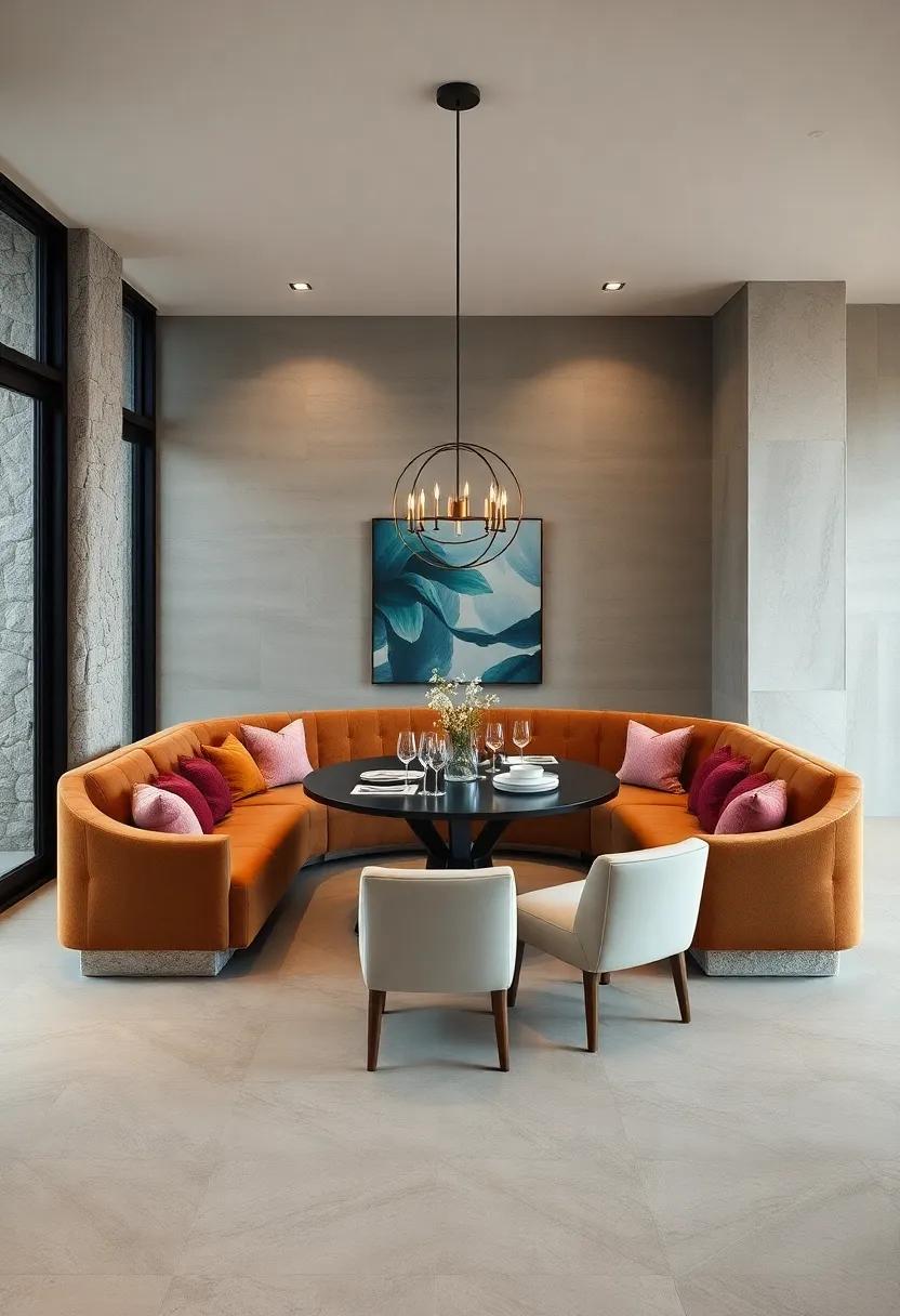 Artful Arrangement: Arrange ⁣your built-in seating in a circular fashion around ​a central​ table, promoting conversation and connectivity​ among guests during meals