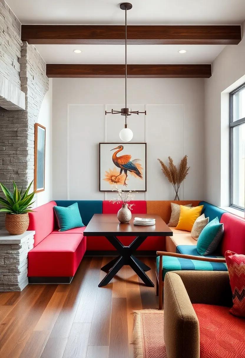 Color Blocked Fun: Experiment with⁤ color​ blocking on your built-in seating to create visual ⁢interest, drawing the eye and energizing the overall look of the dining room