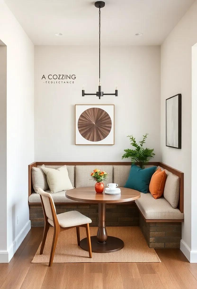 A Cozy Nook: Transform a corner of your dining room into a charming reading nook with a built-in bench adorned with soft cushions⁢ and a small table, perfect for morning coffee or leisurely meals