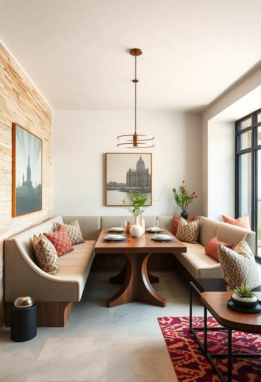L-Shaped ​Comfort: Maximize space with ‌an L-shaped built-in banquette that wraps around the table,providing an ‌intimate setting for meals while accommodating ​larger groups comfortably