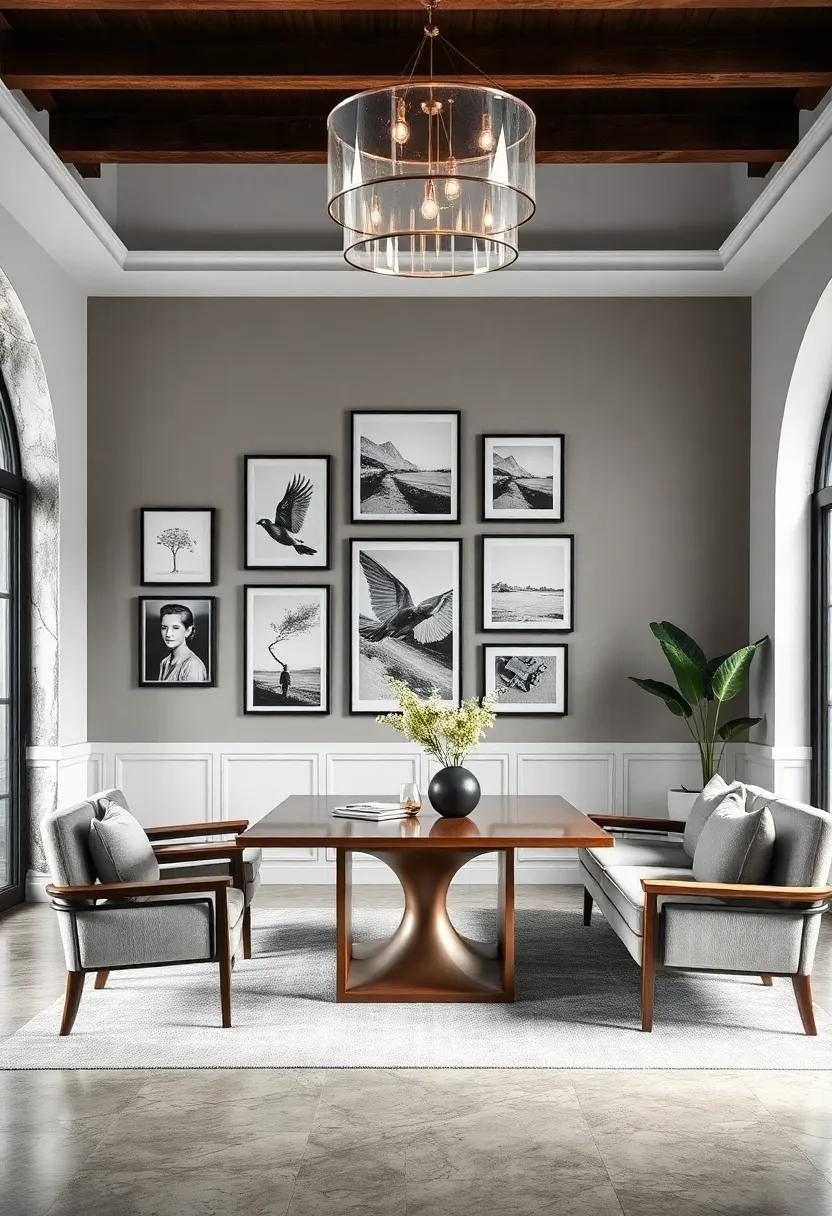 Monochromatic Black and White Photography Arranged with Minimalist Frames for Timeless Elegance