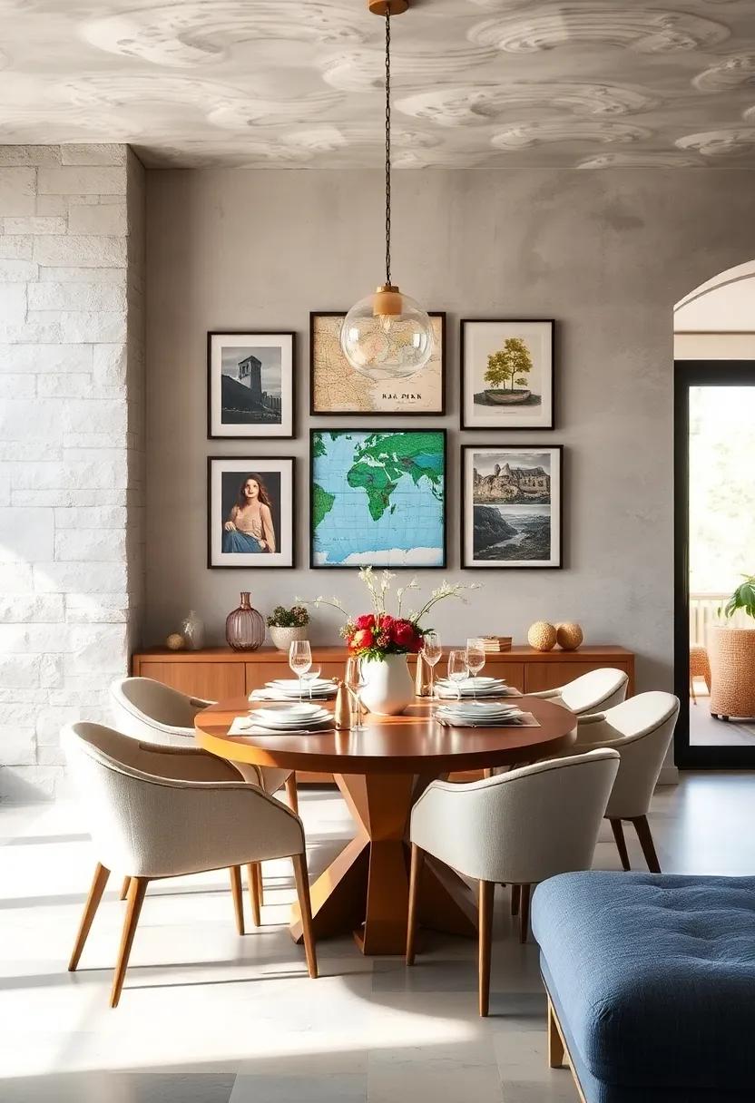 Bold Geometric Shapes and Abstract Paintings Framed to Energize a Contemporary Dining Space