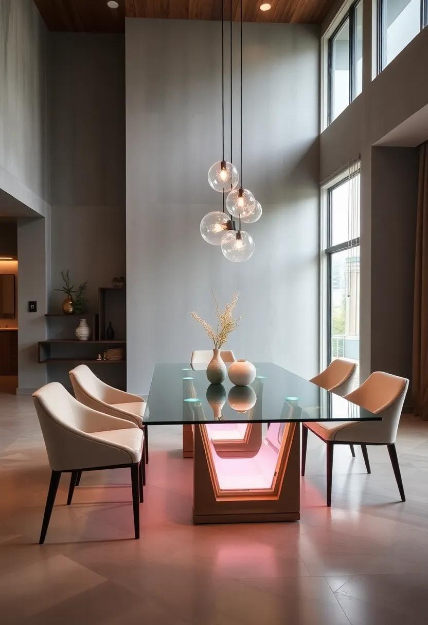 Illuminating Your Dining Experience: Glass Tables with Built-in Lighting