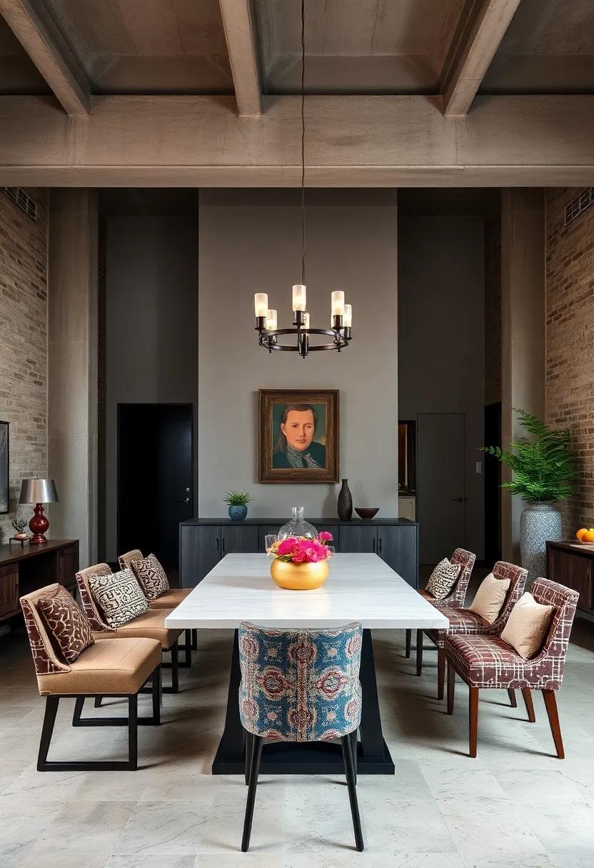 Opt for Unique Seating Arrangements:‍ Mix and ⁣match seating options, such as benches and patterned chairs,⁤ to create an inviting and eclectic dining experience