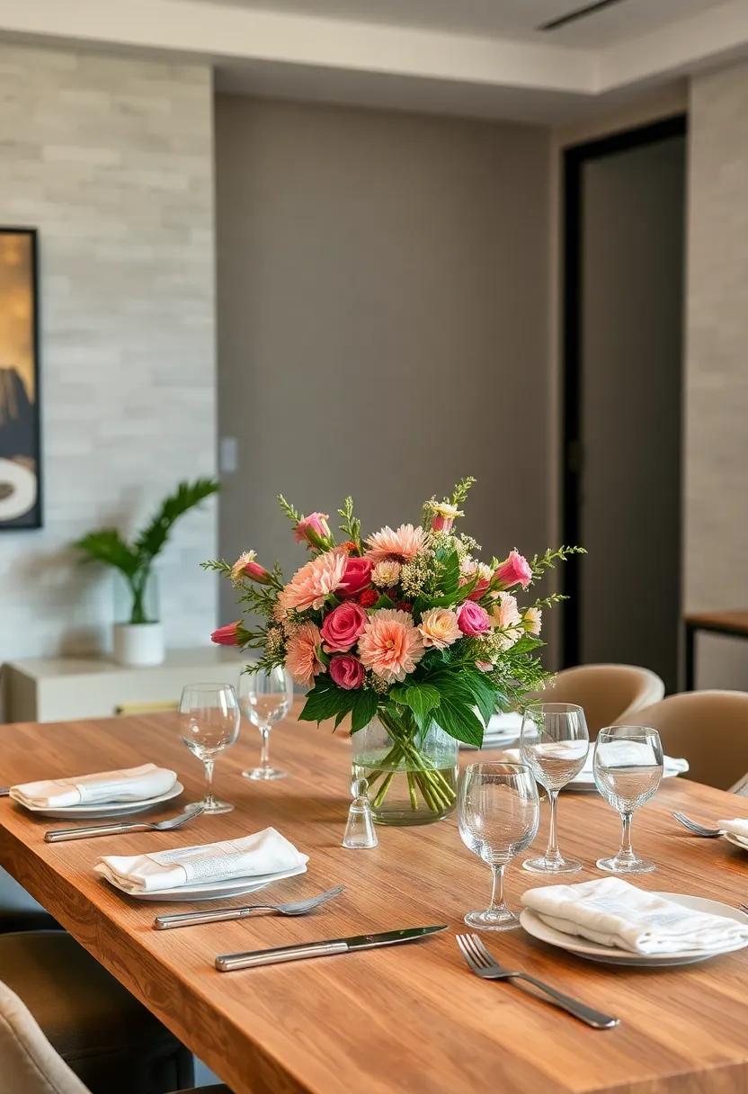 Elevate Every Bite With Stunning Floral Centerpieces Blending Nature and Elegance For Dining Table Settings