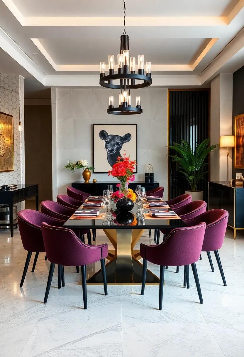 Art Deco Inspirations Featuring Bold Graphics, Black And Gold Elements, And Glamorous Flair