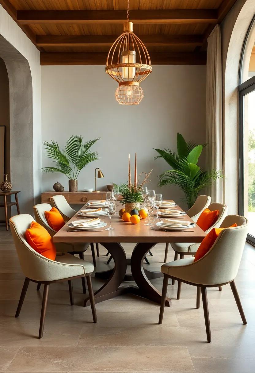 Tropical Vibes Through Bright Citrus Hues, Palm Leaf Placements, And Exotic Fruits Capturing Island Energy