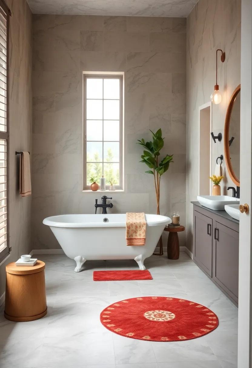 Playful Patterns: Incorporate patterned⁤ tiles or rugs to create a dynamic floor that distracts the eye from ​the traditional setting