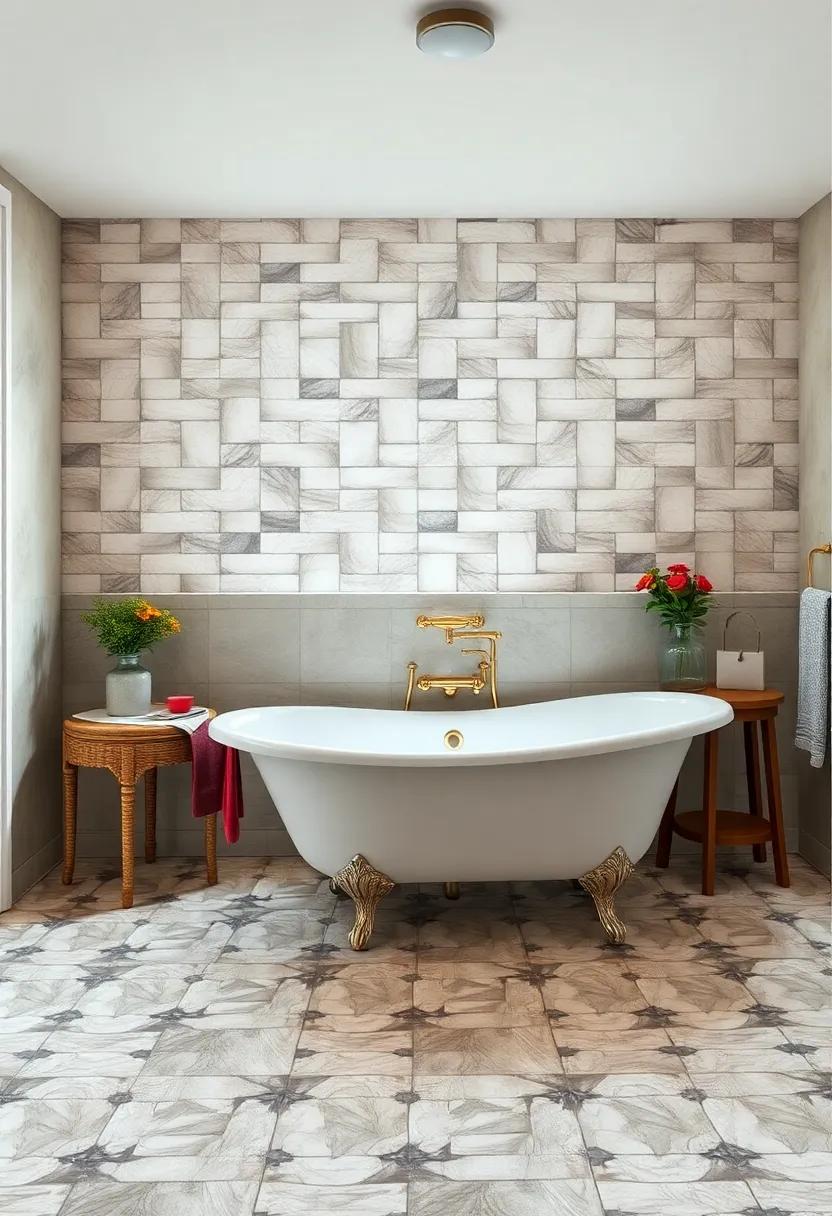 Timeless Patterns: Choose classic tile patterns for the‍ floor or walls to complement the elegance of the clawfoot ‍tub