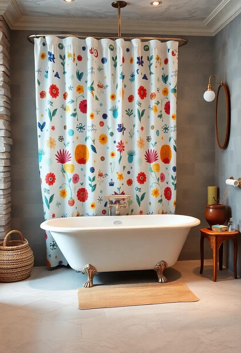 Whimsical shower ​Curtain: Add a fun pattern or playful design⁢ to your shower curtain to inject personality into the space