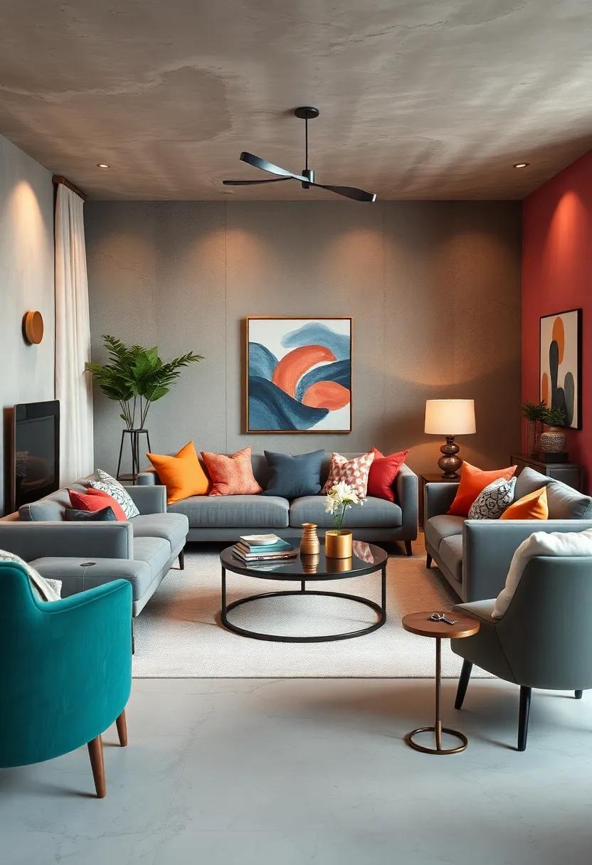 The Playful Mix of Jewel Tones and Soft Neutrals in an Eclectic Living Room Glow