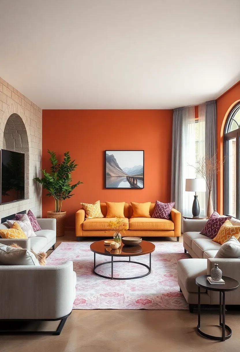 Mixing Warm Terracotta with Cool Lavender Shades to Create Visual Depth and Interest