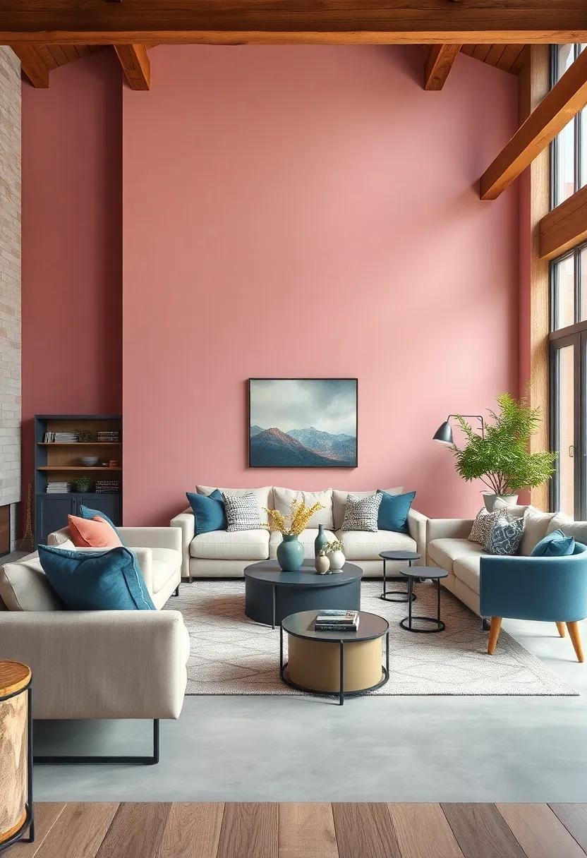 Dynamic Combinations of Bridesmaid Pink and Slate Blue Under Rustic Wooden Features