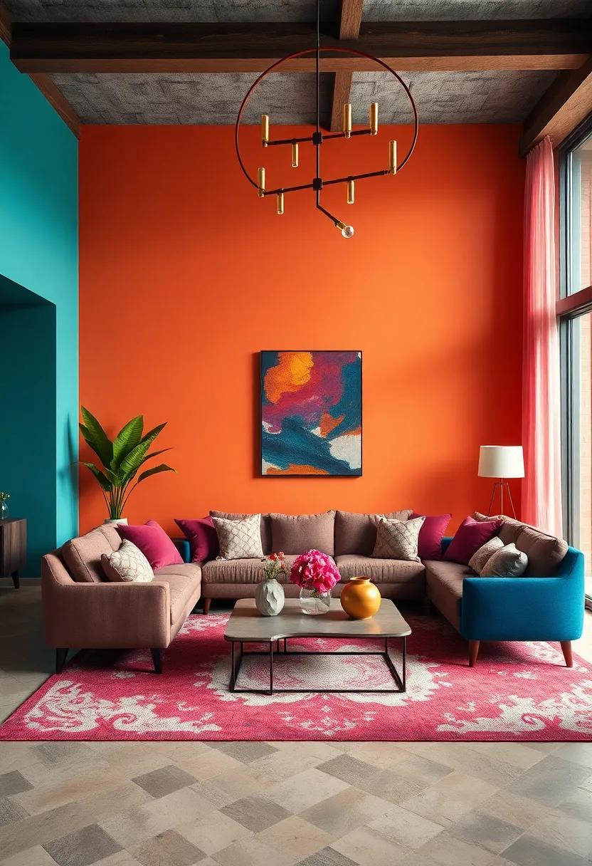 The Intricate Dance of Metallic Accents with Bold Color Blocks in Vibrant Harmony