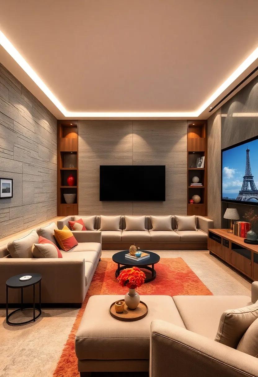 Blurring Boundaries Between Seating and Walls with Built-In Consoles and Shelving