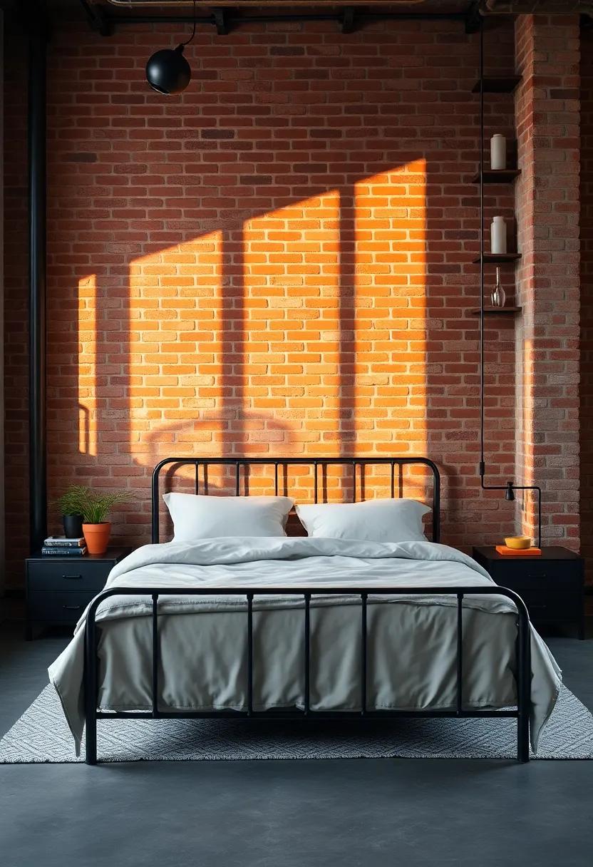 Rustic Metal and Wood Furniture Blending Seamlessly With an Exposed Brick Warmth in Loft Design