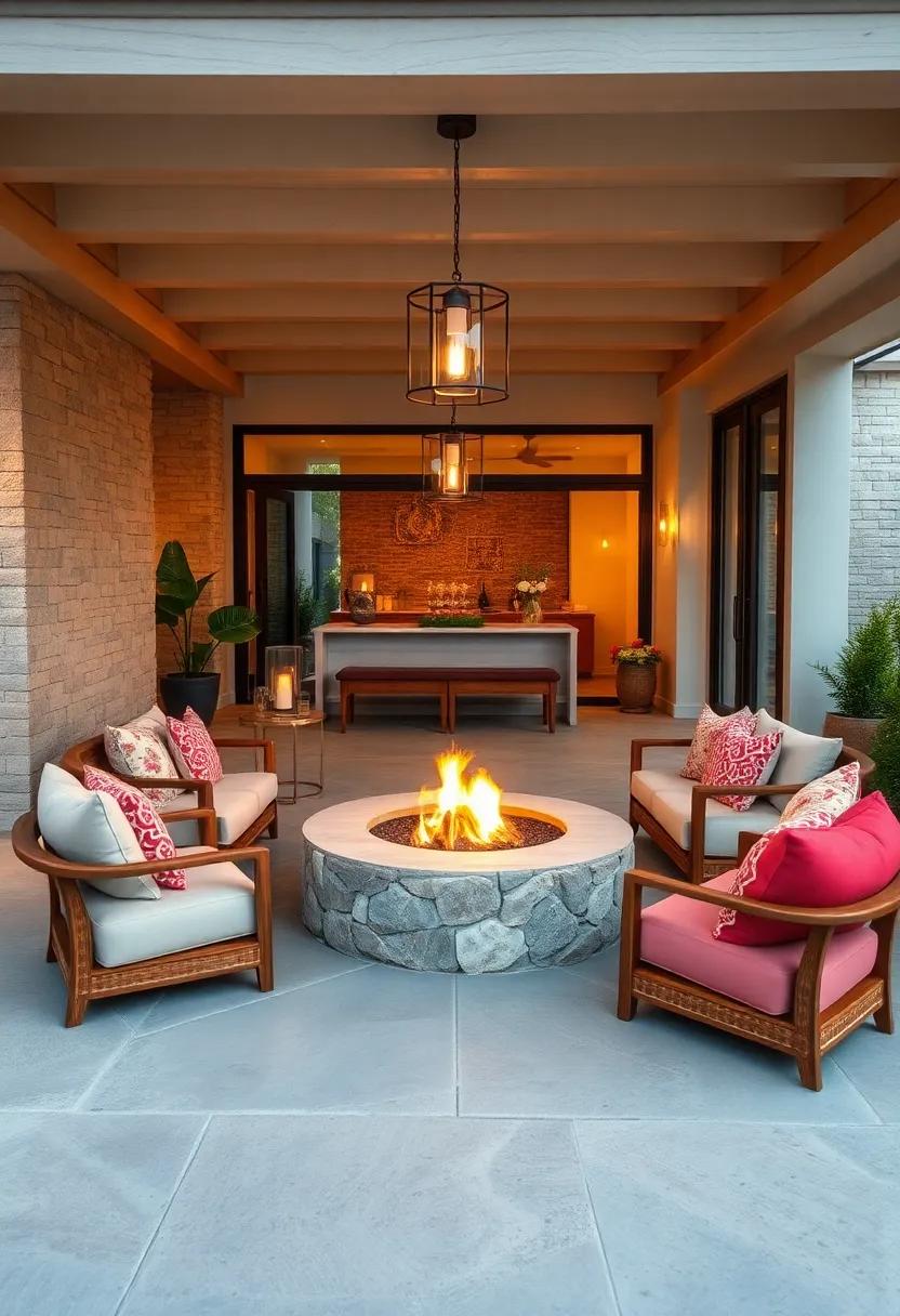 Cozy‍ Fire Pit setup: Create an inviting ​atmosphere with‌ a circular seating arrangement encircling a fire‍ pit, perfect for s’mores and storytelling under the stars