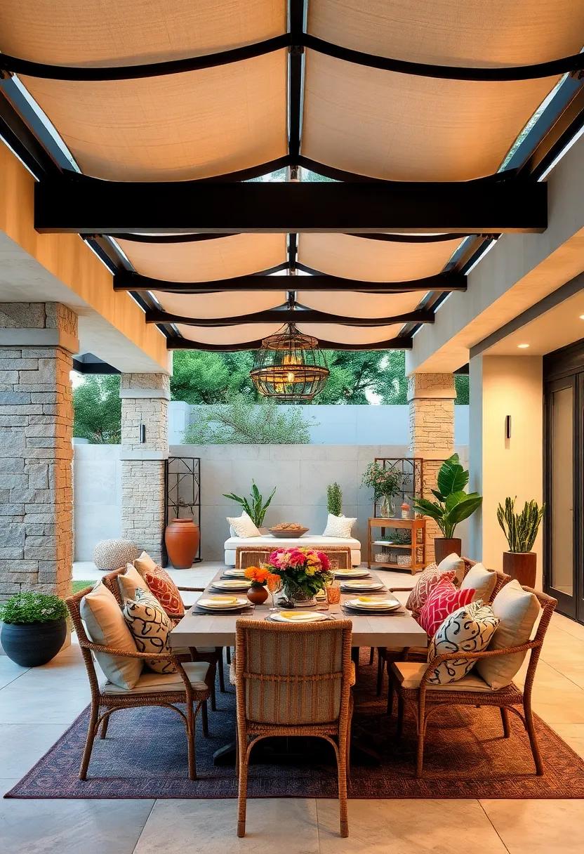 Open-Air Canopy: Set up a⁤ stunning canopy over your dining space,combining both ​style and shelter,ensuring comfort‍ regardless of evening weather‍ changes