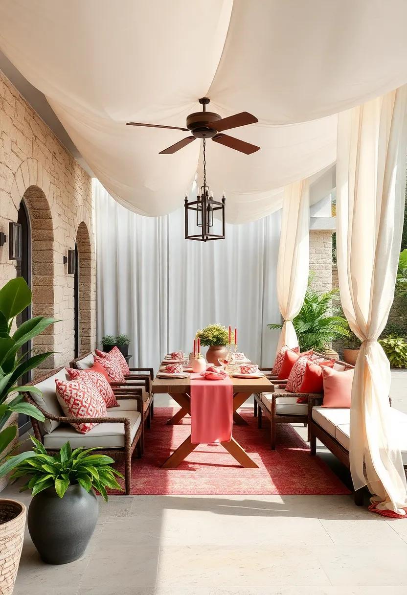 Elegant Draped Fabrics: Use sheer, flowing‍ fabrics as canopies⁣ or table runners⁢ to create a soft, romantic feel that will sway gently in the summer breeze