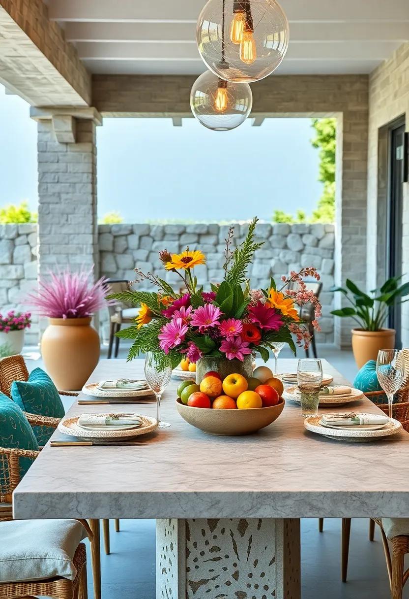 Artistic Table Arrangements: Use creative pooling of elements like fruits, vegetables, or blooms on the table for an eye-catching centerpiece that showcases the ⁣season’s bounty