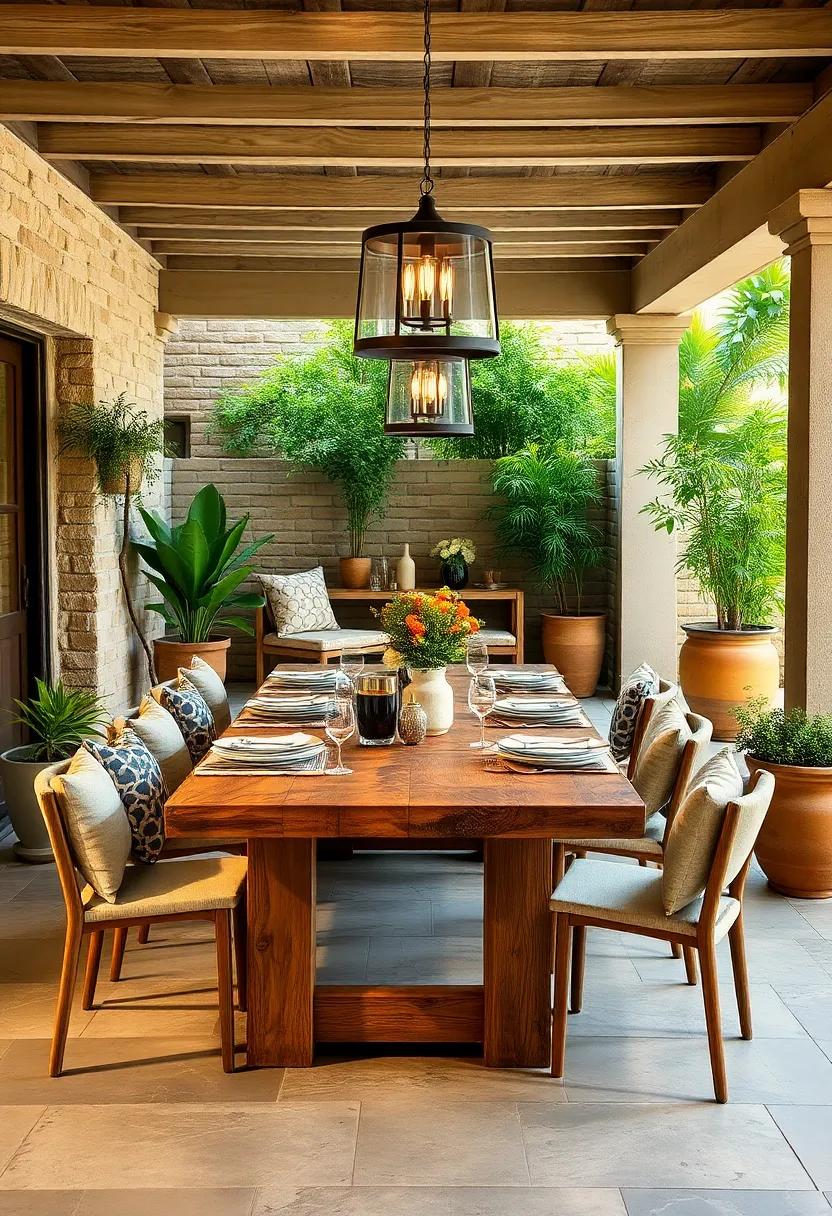 Rustic Wooden Table: Opt⁢ for a reclaimed wood​ table that showcases natural grains and textures,providing a warm⁤ and‌ inviting focal point for your​ outdoor feast