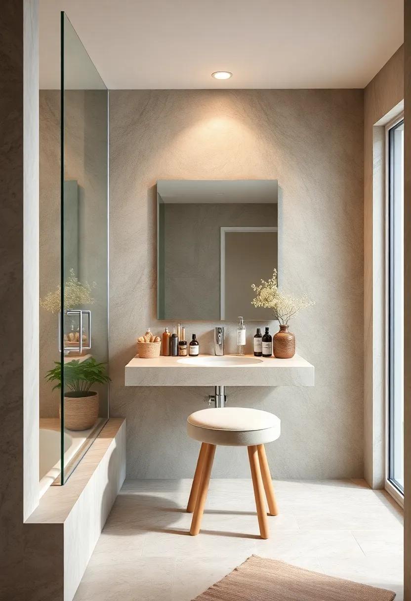 Beauty bar: Create a⁣ dedicated ​vanity⁤ space ⁤with a⁢ stylish stool and​ well-organized beauty products, ⁢turning your morning routine into a ‍luxury experience