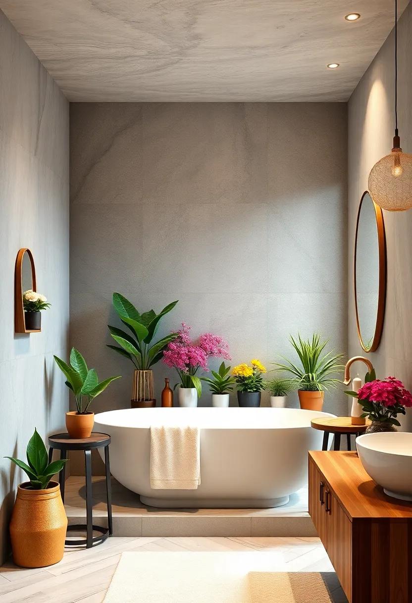 Garden Inspirations: Include ⁢potted plants‌ or fresh‍ flowers to breathe ‌life into your‌ bathroom and create a serene, oasis-like environment