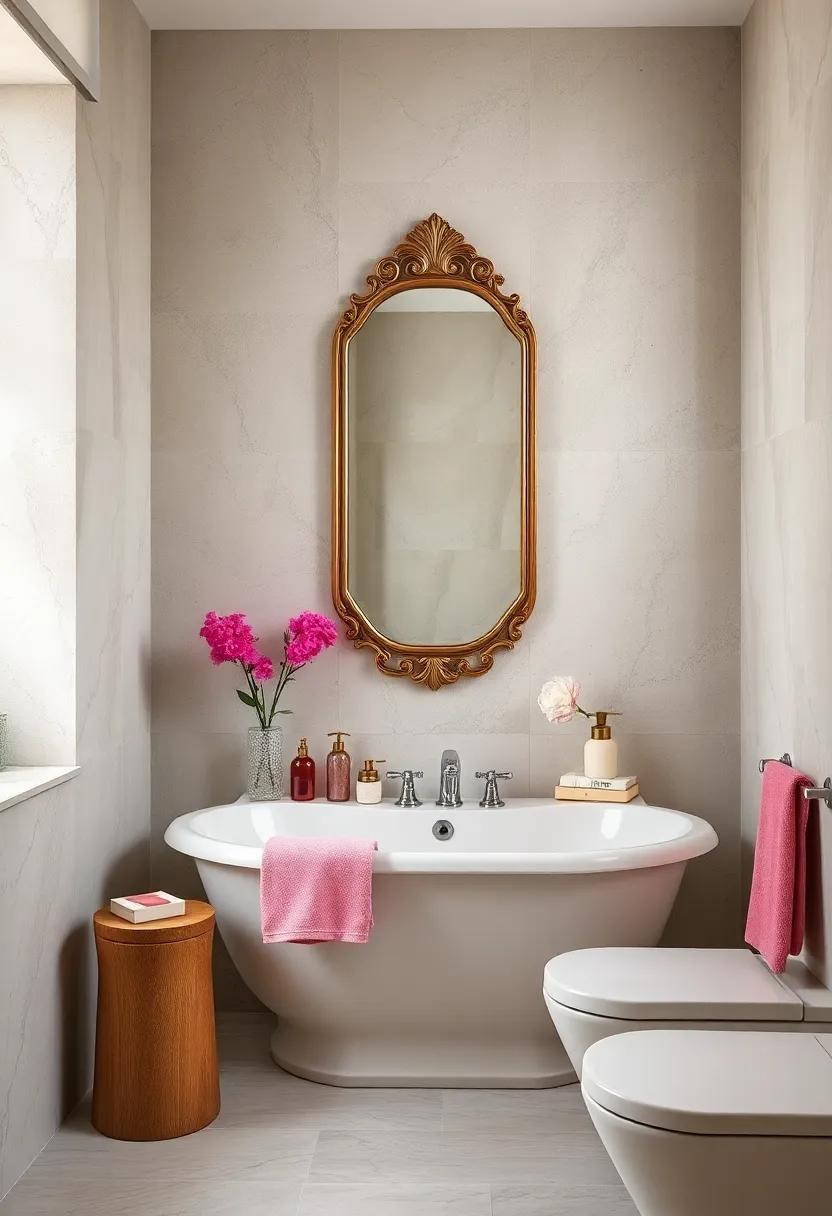 Mirror Magic: Choose ⁣a⁢ uniquely⁣ shaped or ornate mirror that enhances your bathroom's character⁤ while also⁤ serving a functional purpose