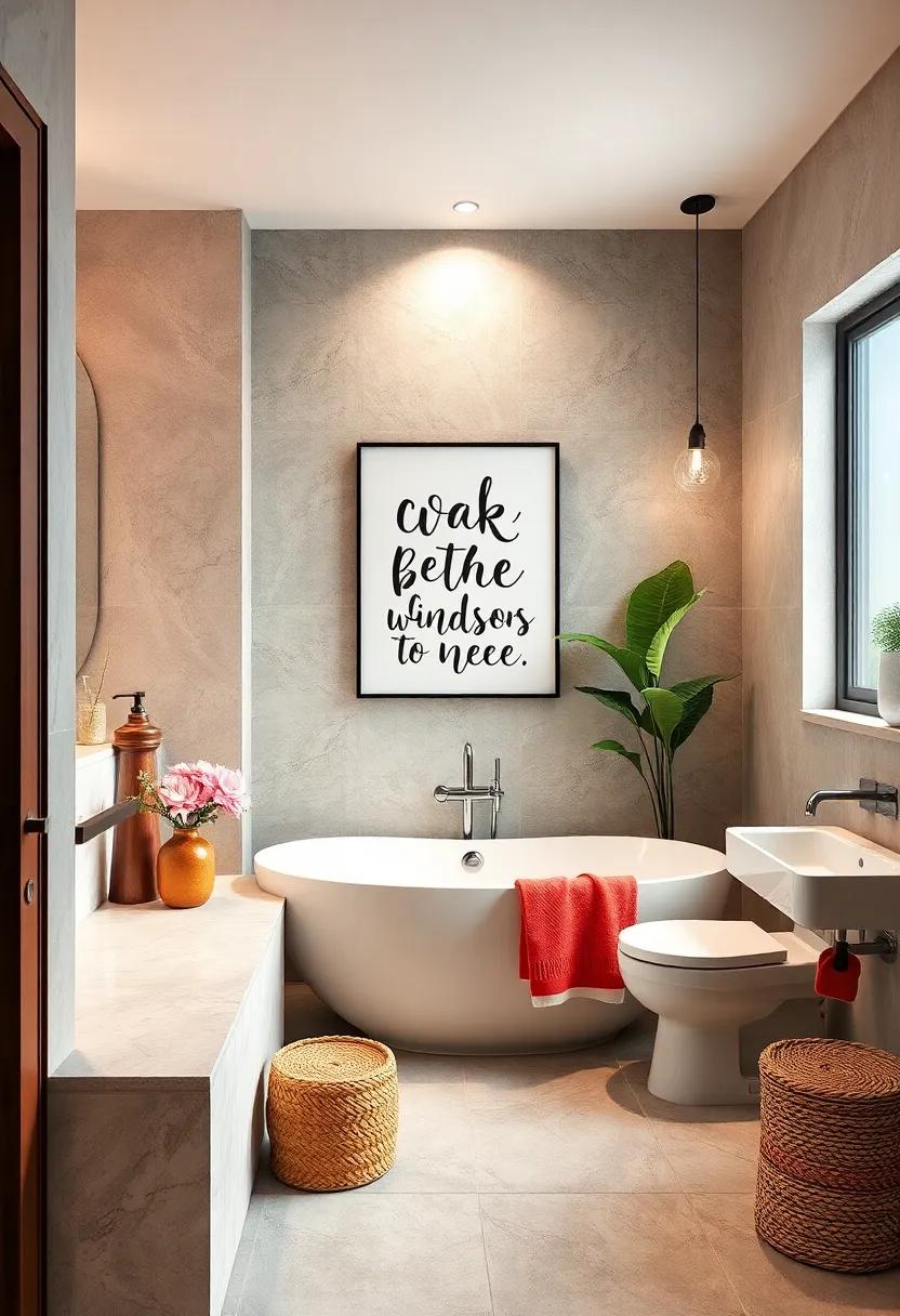Playful Wall ⁢Art: Employ fun and inspiring quotes or⁢ whimsical prints that motivate or⁣ uplift, ⁢making your bathroom a joyful retreat