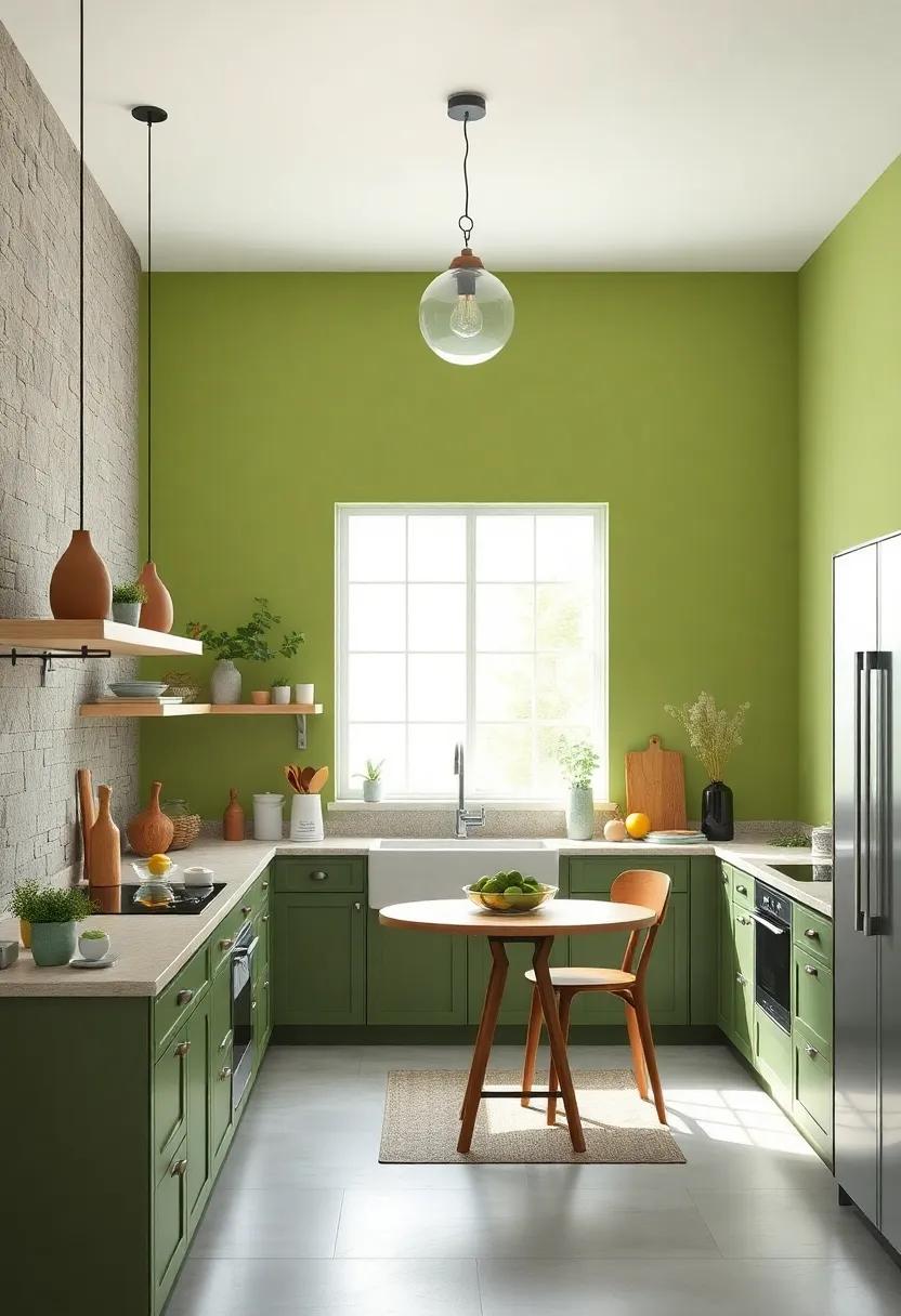 Soft Avocado: A soft avocado green can bring balance and warmth‌ to⁣ your kitchen, enhancing the modern appeal of grey‌ cabinets