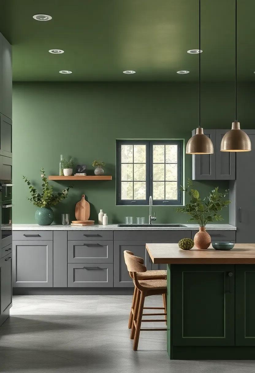 Earthy⁤ Hemlock:‍ Introduce an earthy hemlock ⁢green ⁤to instill a sense of stability ⁢and⁤ grounding alongside stylish grey cabinets