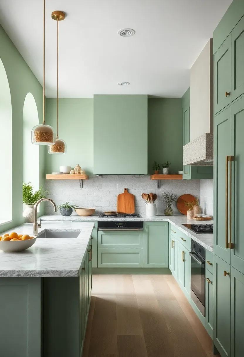 Subtle Seafoam: Light seafoam green can breathe life into your kitchen,offering‌ a serene contrast to the sturdy nature of‍ grey