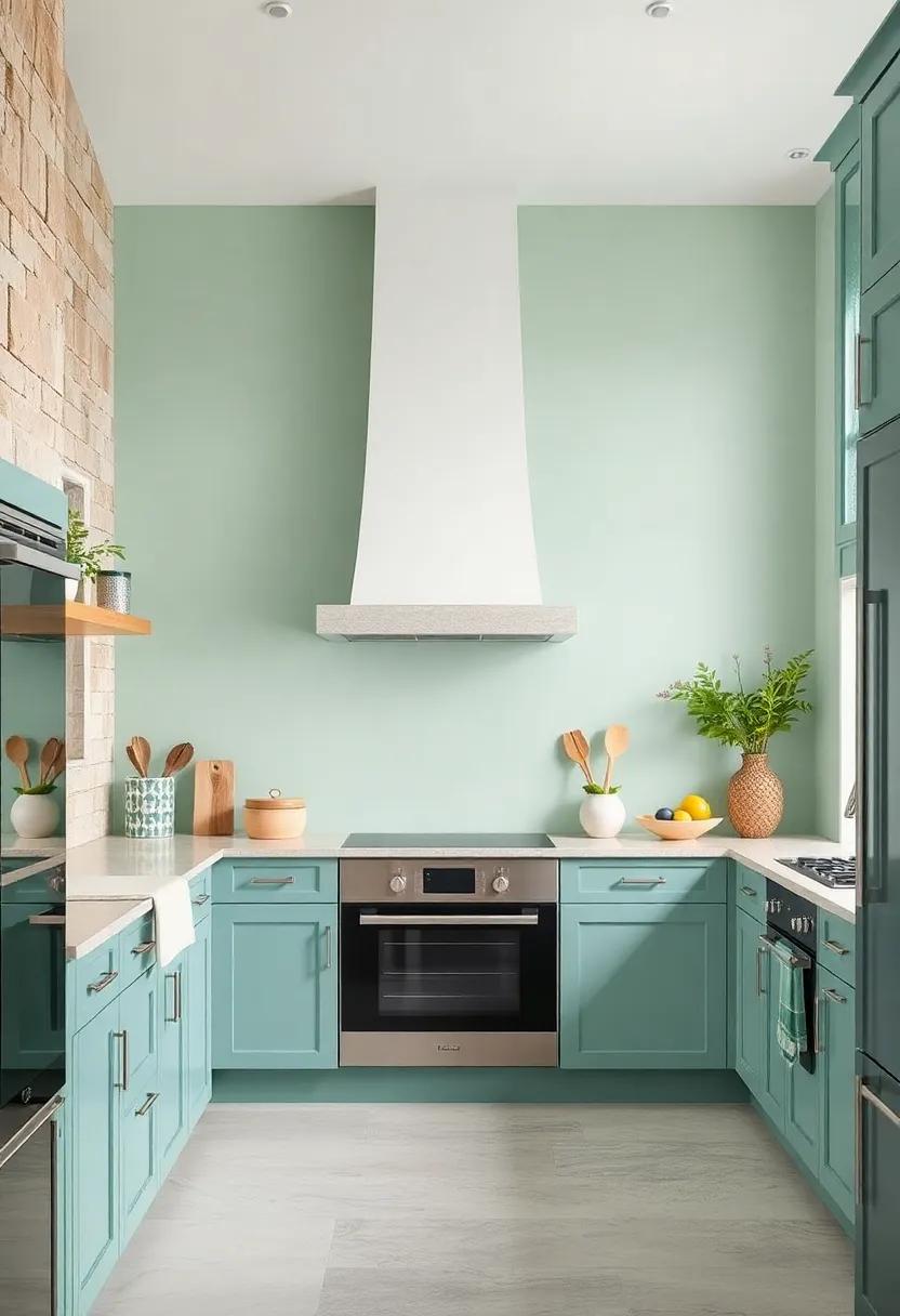 Coastal Breeze: Light ‍aqua green creates a breezy coastal atmosphere that pairs refreshingly with cool-toned grey ⁢cabinetry