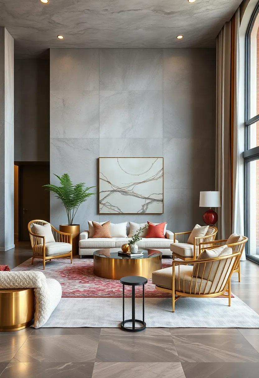 The Allure of Brushed Gold Armchairs Enhancing Opulent Living Room Designs