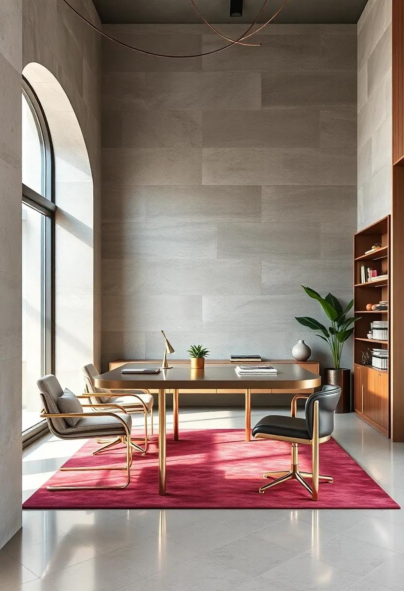 High-Shine Aluminum Desks Inspiring Creativity in Sophisticated Home Offices