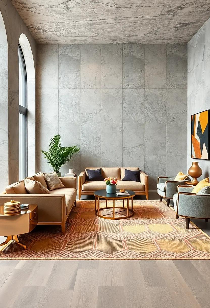 Geometric Patterned Metallic Rugs Enriching Floor Space with Modern Flair