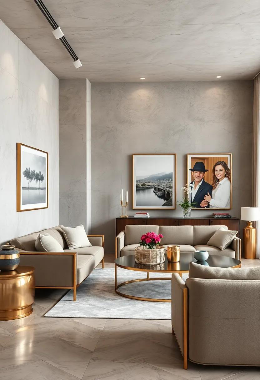 Smooth Satin Nickel Frames Highlighting Art and Photography Walls with Subtle Glam