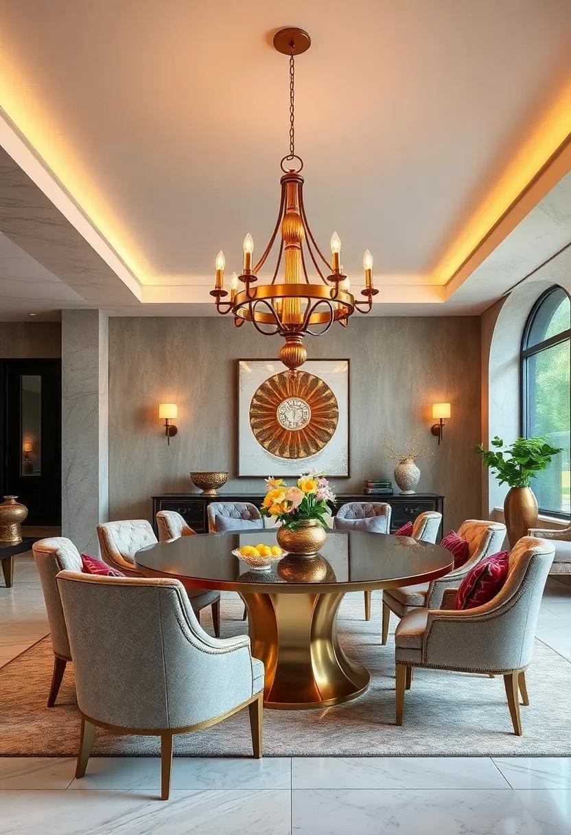 Vintage Bronze Chandeliers Illuminating Dining Rooms with Elegant Warmth