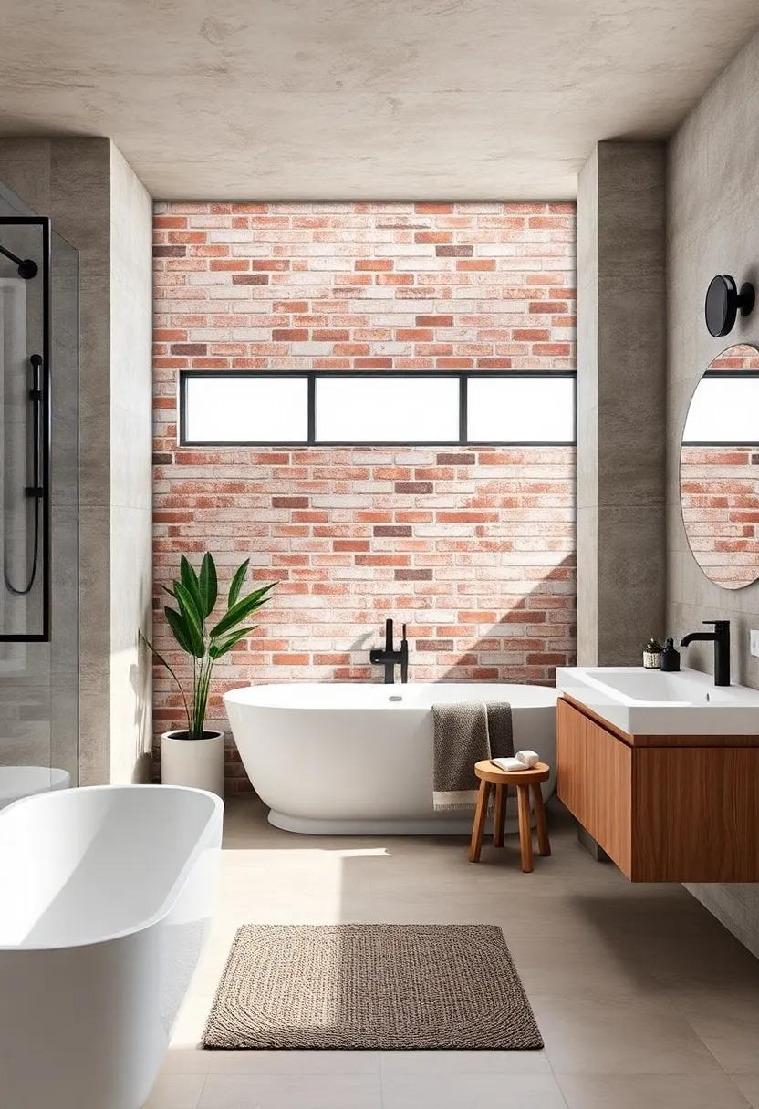 Consider Brick Wallpaper: If real brick isn't an option, a chic brick-patterned wallpaper can create an illusion of texture and depth