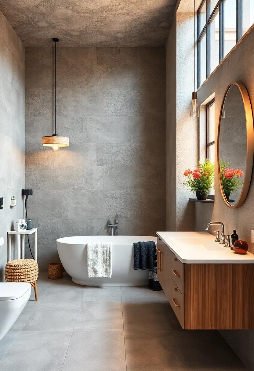 Create a Feature Wall: Designate a wall with bold colors, tiles, or patterns to serve as a focal point within your bathroom