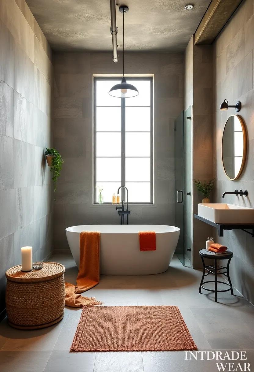 Install a Freestanding Tub: A freestanding tub adds a touch of luxury while complementing the rugged industrial elements around it